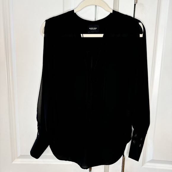 RACHEL COMEY Black Viva Crepe Meryl Blouse | 0 - Picture 2 of 13